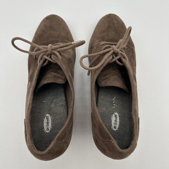 Dr. Scholl’s Cheer Lace-Up Ankle Bootie Block Heel Light Brown Suede US 6 M - Picture 5 of 9